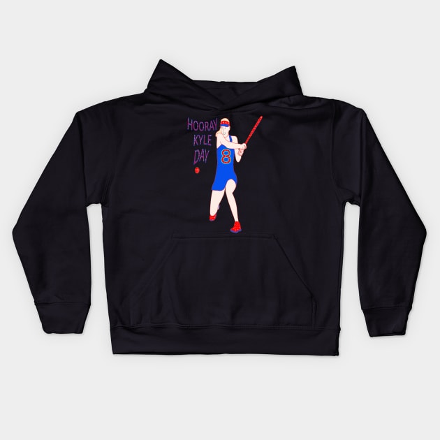 SPARKLY KYLE DAY RETRO TENNIS PLAYER GIRL NUMBER 8 Kids Hoodie by sailorsam1805